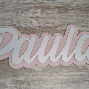 Nombres en madera retroiluminado