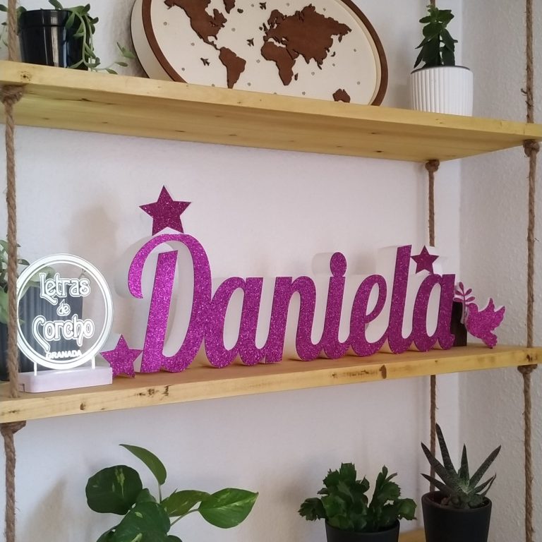 Nombre con purpurina para Candy Bar