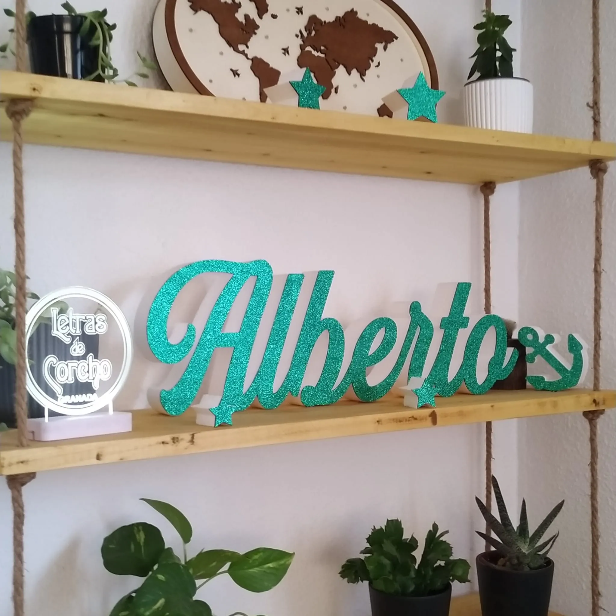 Nombre con purpurina