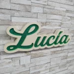 Nombre con luces y purpurina